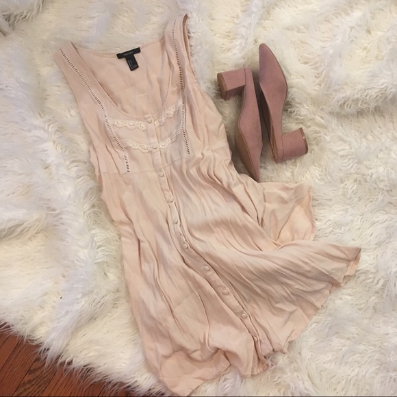 Forever 21 Dresses & Skirts - Forever 21 Blush Boho Slip Dress
